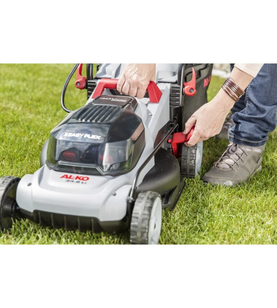 TAGLIAERBA A BATTERIA AL-KO "EASYFLEX" 34.8" TAGLIO 34 CM 20V , DUE BATTERIE 2,5 AH INCLUSE